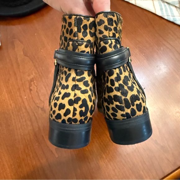 Women’s MICHAEL Michael Kors Leopard Print Ankle Boots with Black Accents - Picture 5 of 7